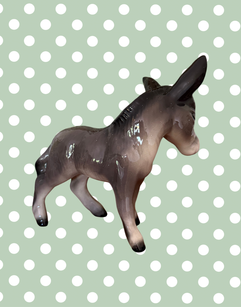 Adorable Coopercraft Grey Donkey Figurine | Classic Vintage British 60’s Kitsch Pottery