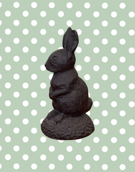 Studio TWRO Welsh Dark Rabbit Figurine | Vintage Handcrafted Coal Sculpture Collectable