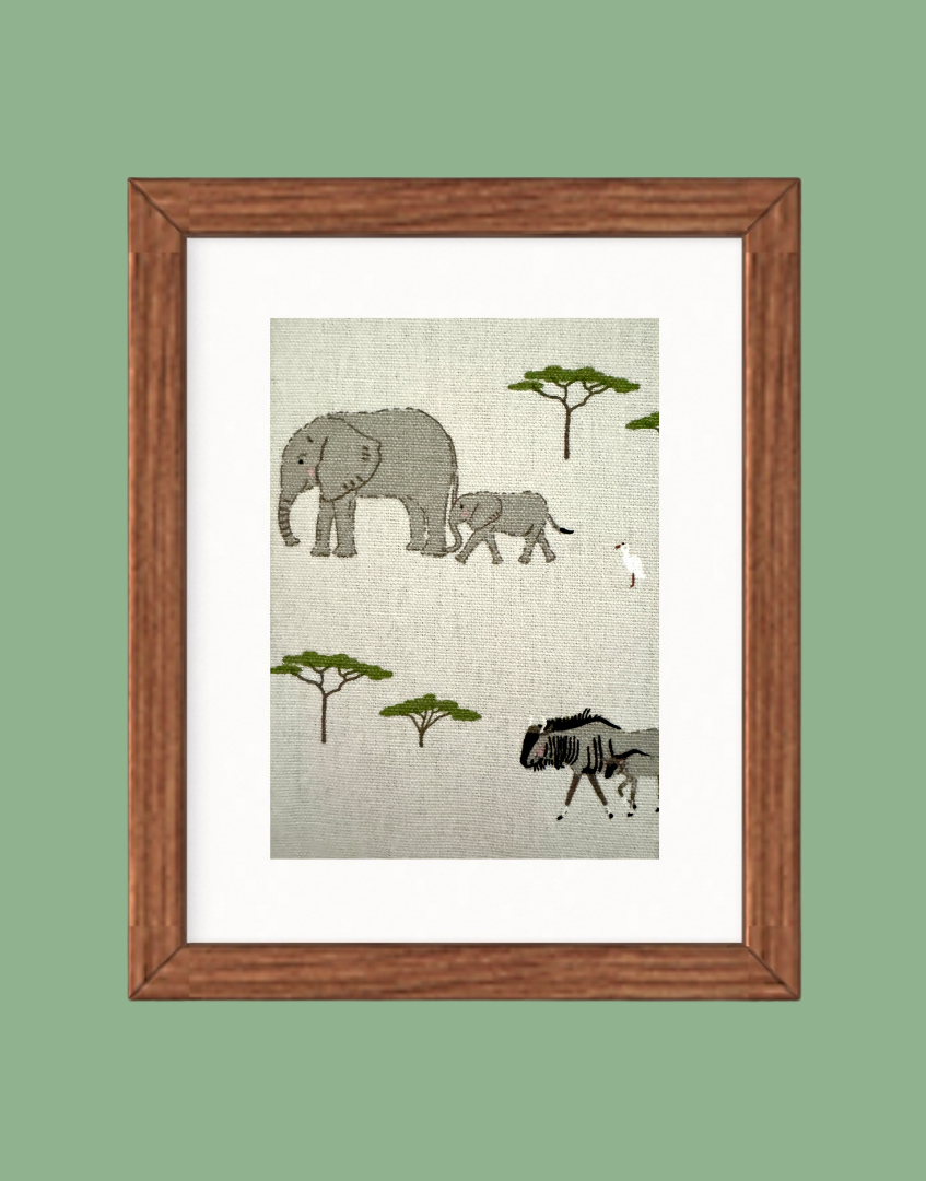 Framed Print - Sophie Allport 'Safari' Fabric Wall Art | Unique Handcrafted Countryside & Children's Decor