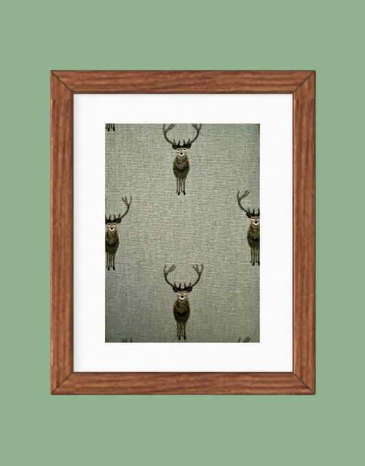 Framed Print - Sophie Allport 'Highland Stag' Fabric Wall Art | Unique Handcrafted Countryside & Children's Decor
