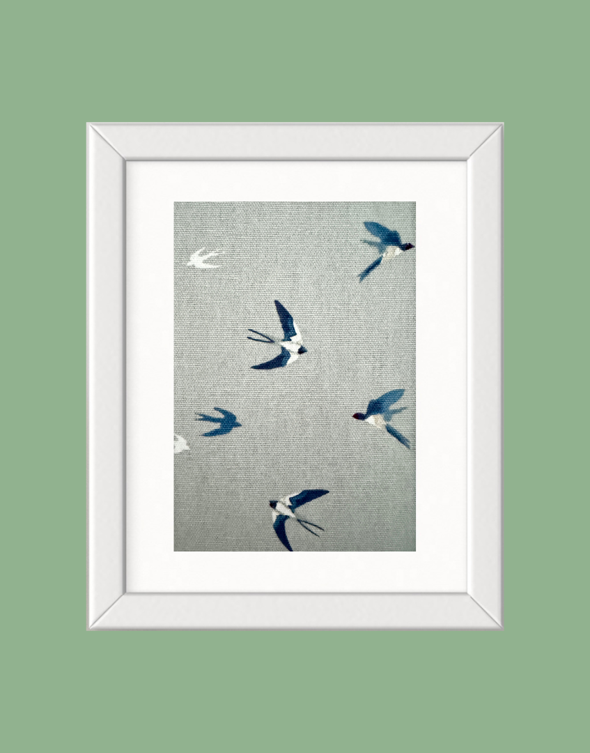 'Swallow' Bird Framed Wall Art | Sophie Allport Vintage Fabric Print for Nature-Inspired & Countryside Decor