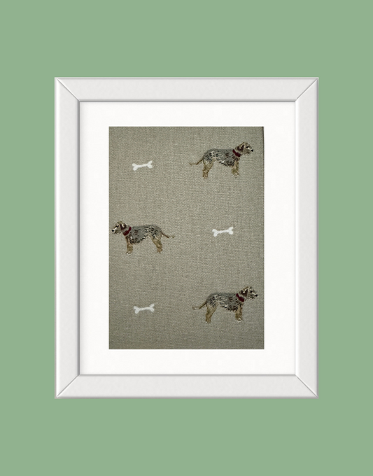 Framed Print - Sophie Allport 'Terrier' Fabric Wall Art | Unique Handcrafted Countryside & Children's Decor