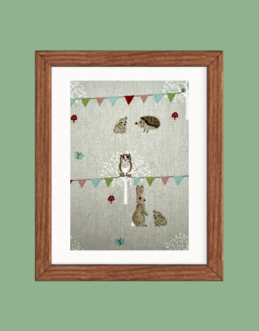 Framed Print - Sophie Allport 'Woodland Party' Fabric Wall Art | Unique Handcrafted Story Book & Children's Decor