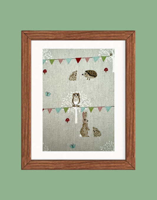 Framed Print - Sophie Allport 'Woodland Party' Fabric Wall Art | Unique Handcrafted Story Book & Children's Decor