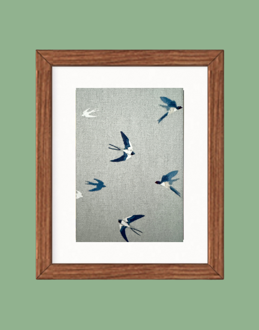 'Swallow' Bird Framed Wall Art | Sophie Allport Vintage Fabric Print for Nature-Inspired & Countryside Decor