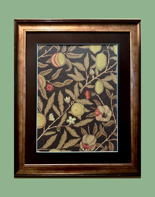 Framed Print - William Morris ‘Fruit - Wine & Manila' Vintage Wall Decor | Dark Botanicals Wall Art Collection
