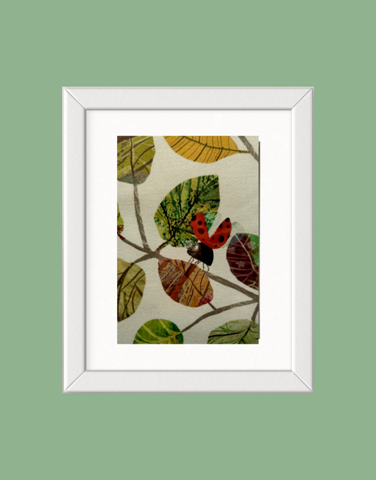Framed Print - Villa Nova Playbook ‘Ladybugs' Vintage Fabric Wall Decor | Children's Vintage Wall Art Collection
