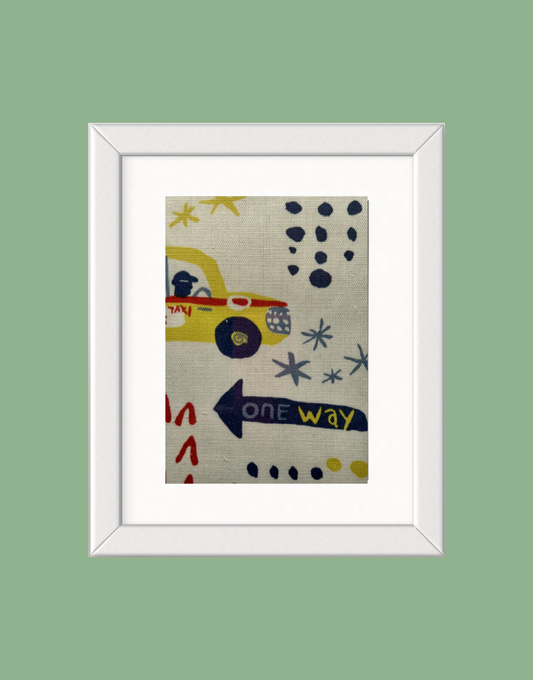 Framed Print - Villa Nova Playbook ‘Downtown' Vintage Fabric Wall Decor | Children's Vintage Wall Art Collection