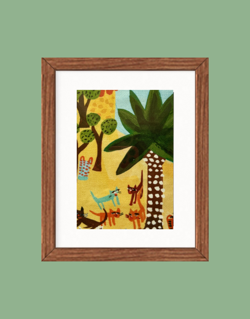 Framed Print - Villa Nova Playbook ‘Island Hoppy' Vintage Fabric Wall Decor | Children's Vintage Wall Art Collection
