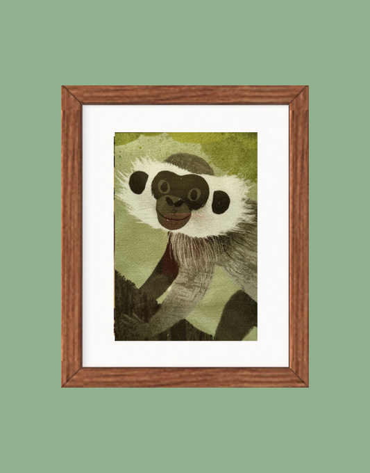Framed Print - Villa Nova Playbook ‘Monkey Bars' Vintage Fabric Wall Decor | Children's Vintage Wall Art Collection