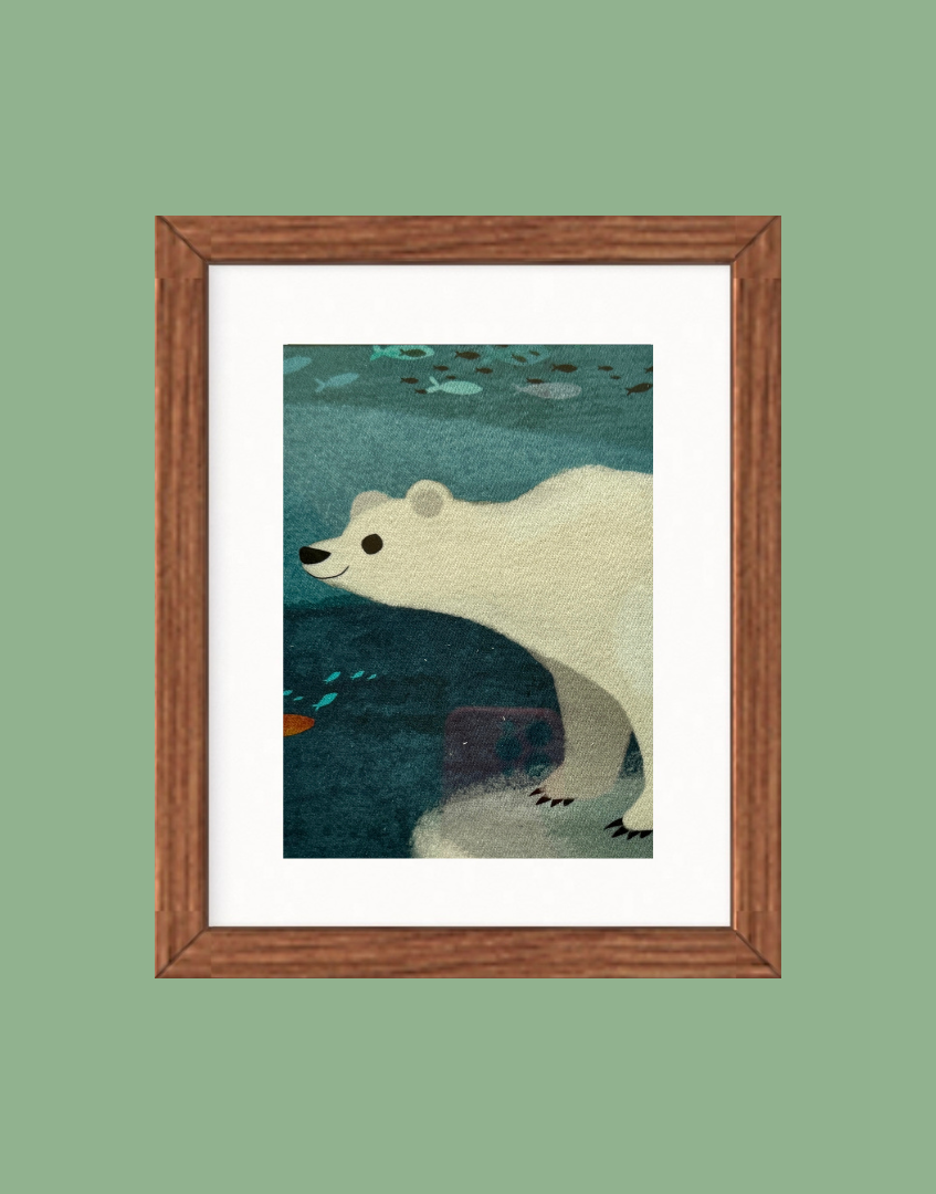 Framed Print - Villa Nova Playbook ‘Amazon River' Vintage Fabric Wall Decor | Children's Vintage Wall Art Collection
