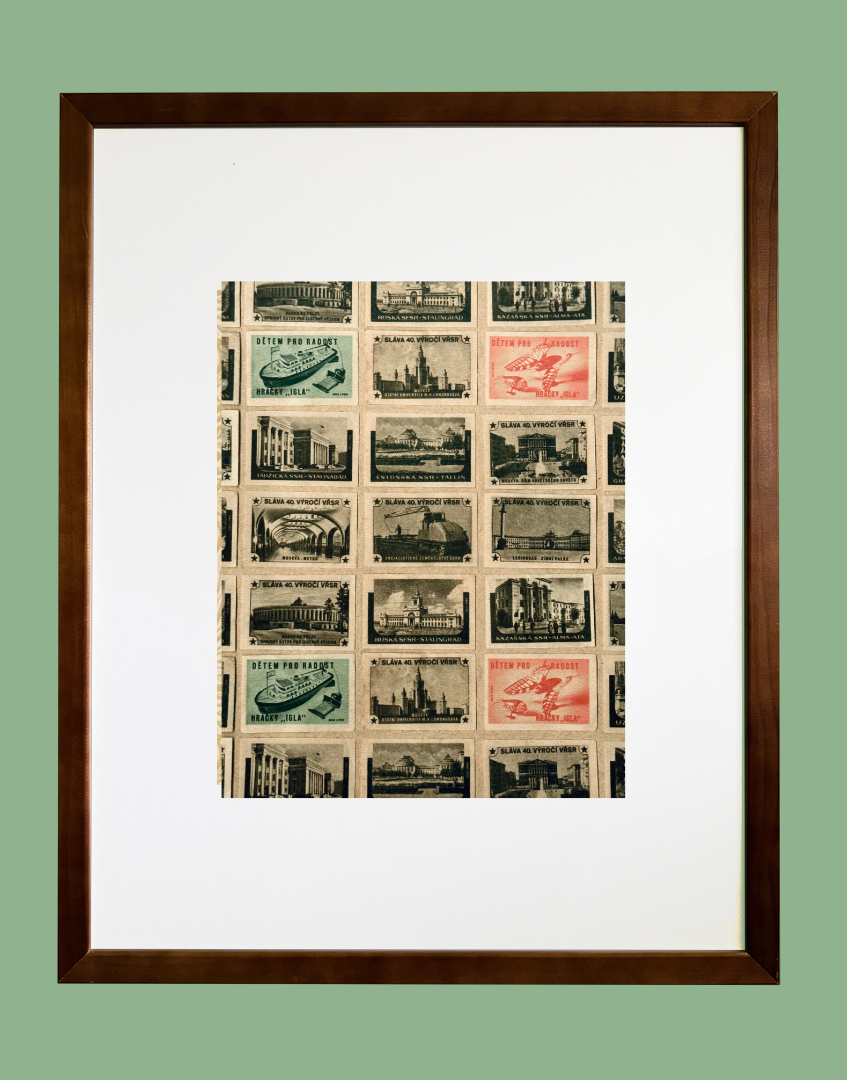 Framed Print - Linwood Wallpapers 'Back In The USSR' Vintage Ephemera Wall Decor | Retro Wall Art Collection