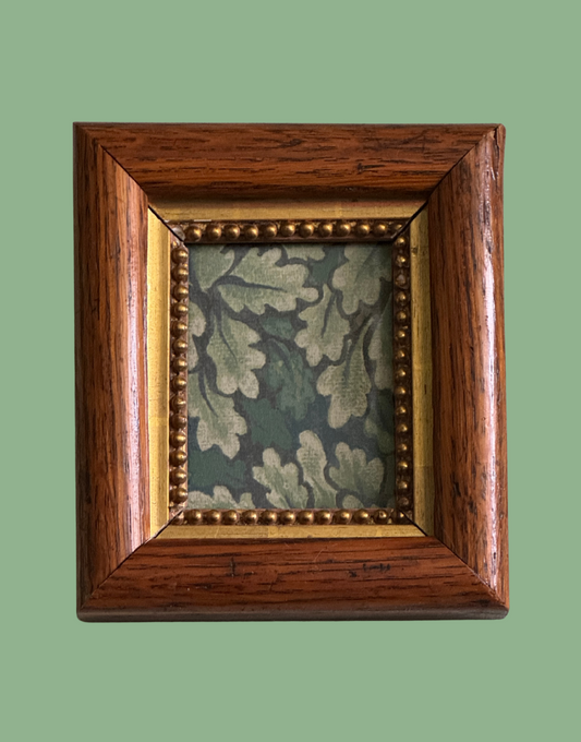 The Brook (Oak Leaf Detail) | William Morris Miniature Vintage Wall Art | Framed Linen Wallpaper Sample