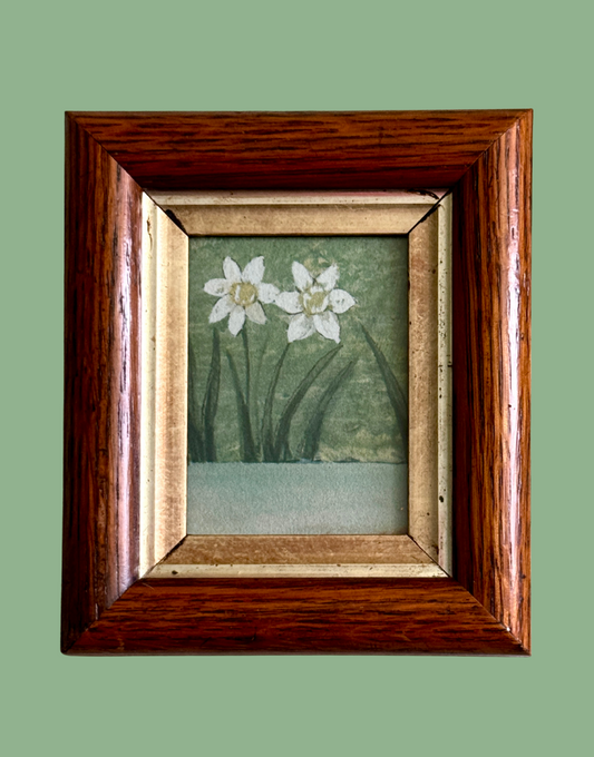 Owl & Willow (Flower Detail) | William Morris Miniature Arts & Crafts Wall Art | Rare Vintage Framed Linen Sample