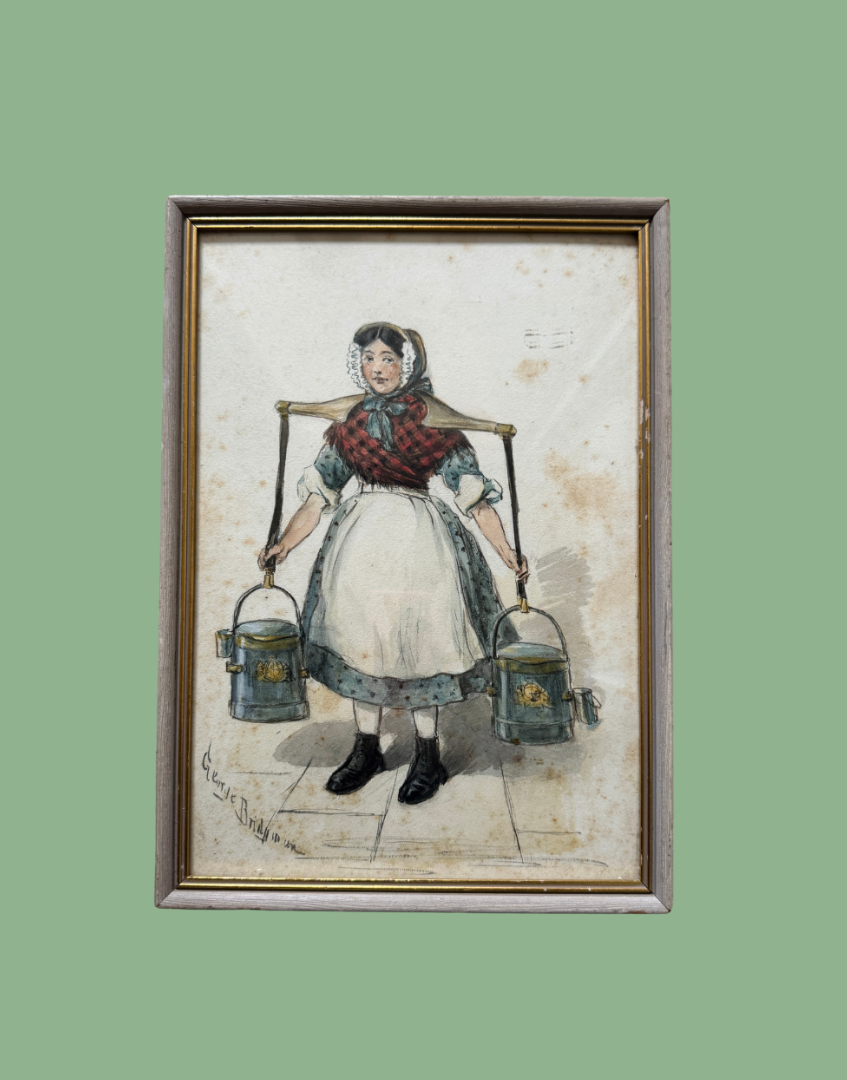 George Brant Bridgman Antique Watercolour Study 