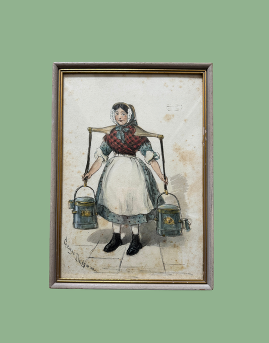 George Brant Bridgman Antique Watercolour Study 
