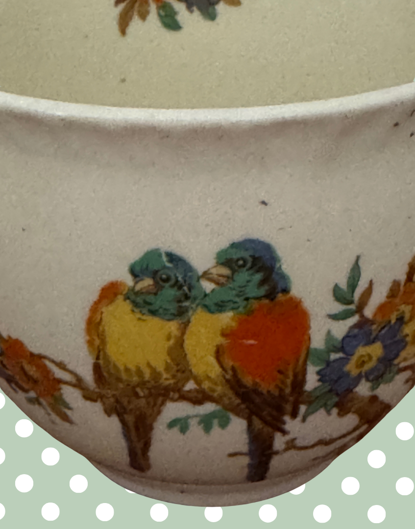 Early Art Deco Staffordshire Knot Breakfast Set | Parrot & Floral 5-Piece 1930s Tea Trio with Bowls