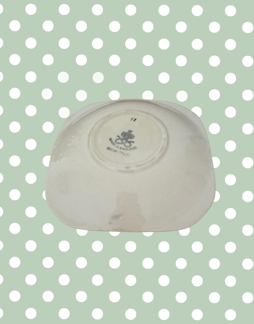 Early Art Deco Staffordshire Knot Breakfast Set | Parrot & Floral 5-Piece 1930s Tea Trio with Bowls