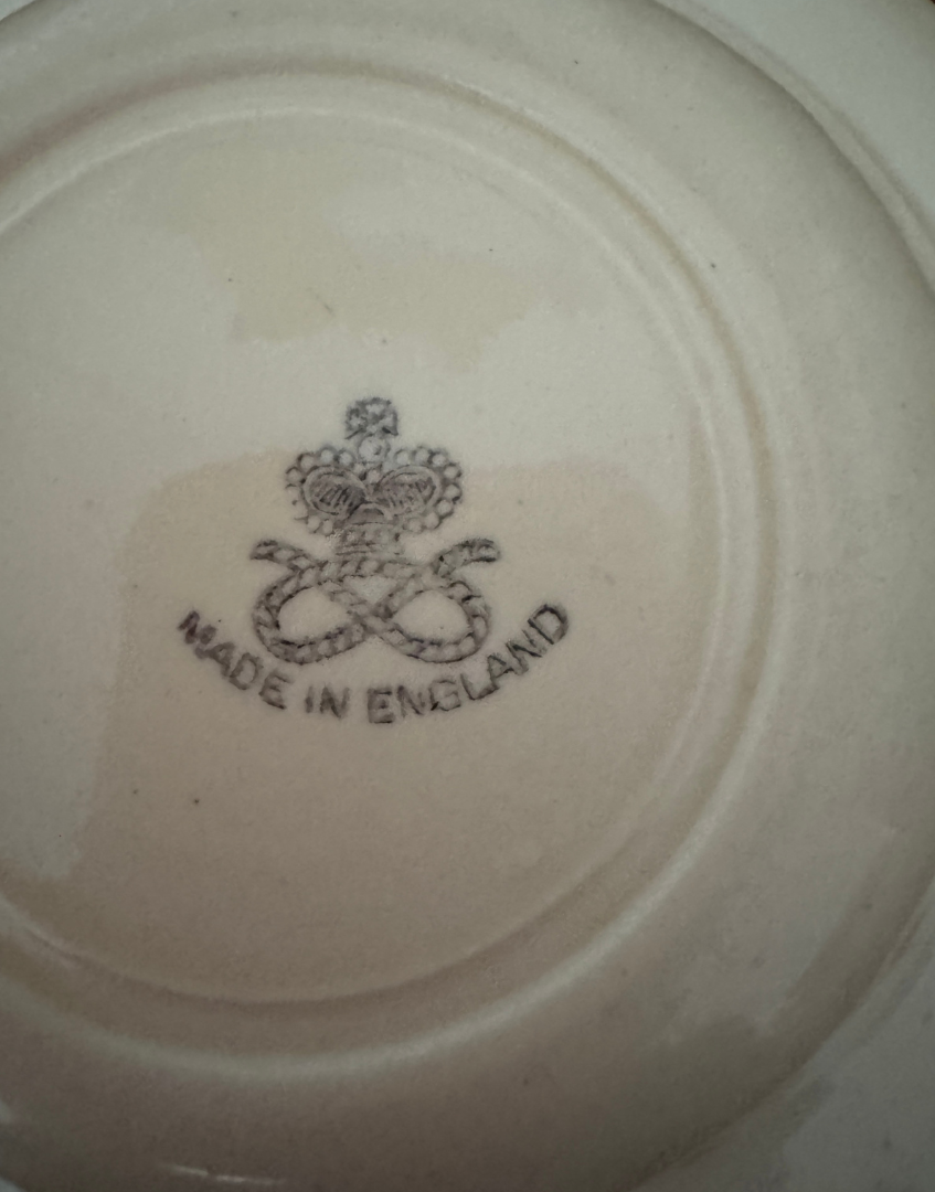 Early Art Deco Staffordshire Knot Breakfast Set | Parrot & Floral 5-Piece 1930s Tea Trio with Bowls