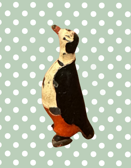 'Peter Penguin' 1930s Cadbury Cococub Figurine | Rare Hand Painted Miniature Lead Toy Collectable