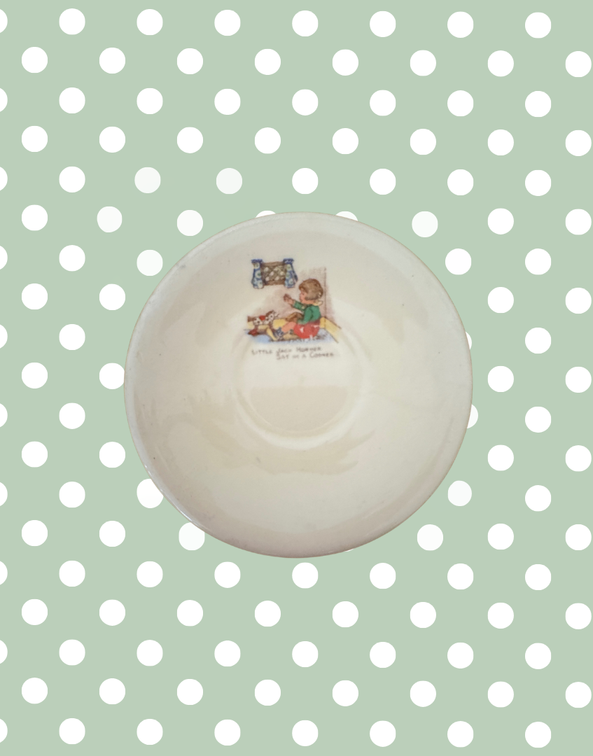 children's nursery set vintage ceramic saucer with nursery story decoration