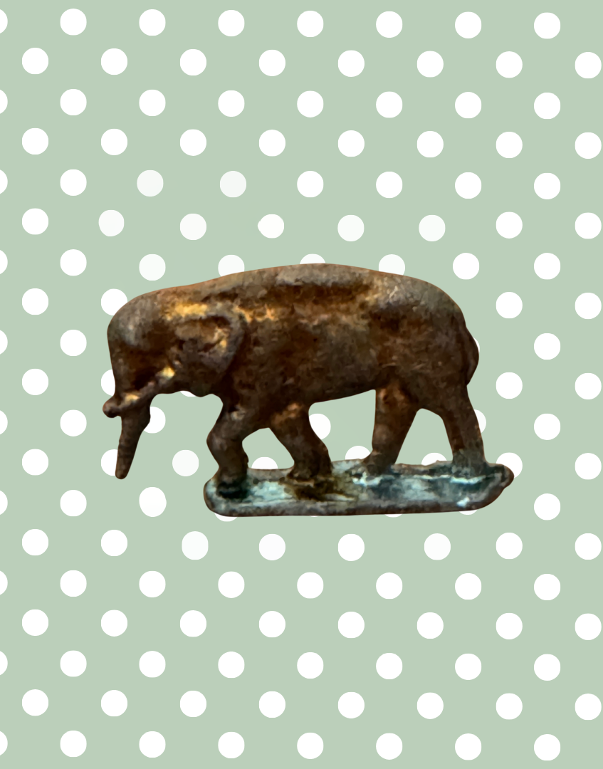 gold painted britains vintage zoo series elephant lead toy collectable