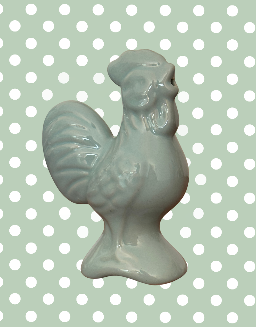 Close up view of ceramic pie bird