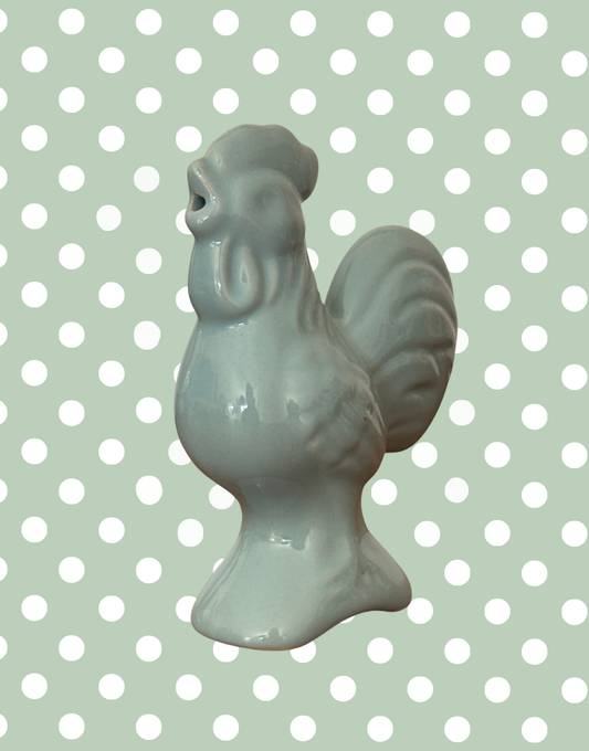 Light blue ceramic cockerel pie bird collectable