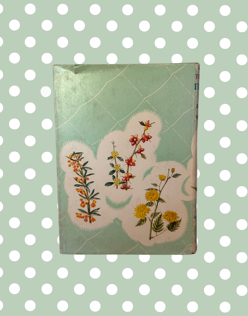 Back cover of The Book of Flowering Trees and Shrubs vintage Frederick Warne hardback