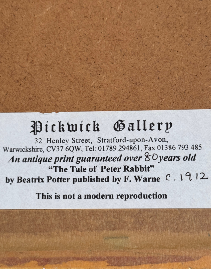 Pickwick Gallery Delightful Antique Beatrix Potter Framed Print – The Tale of Peter Rabbit, 1912