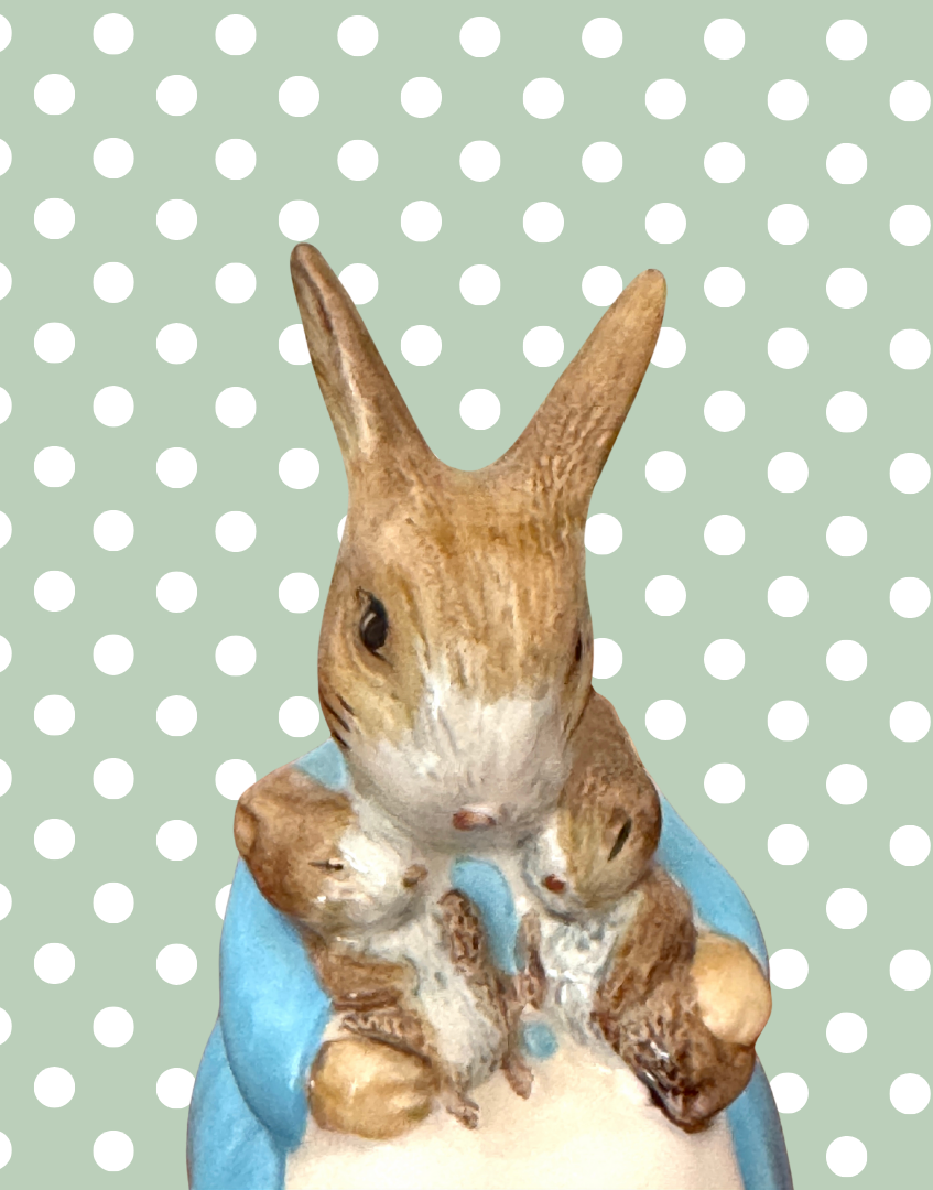 Royal Albert Beatrix Potter Mrs. Rabbit & Bunnies Figurine | Classic British Collectable
