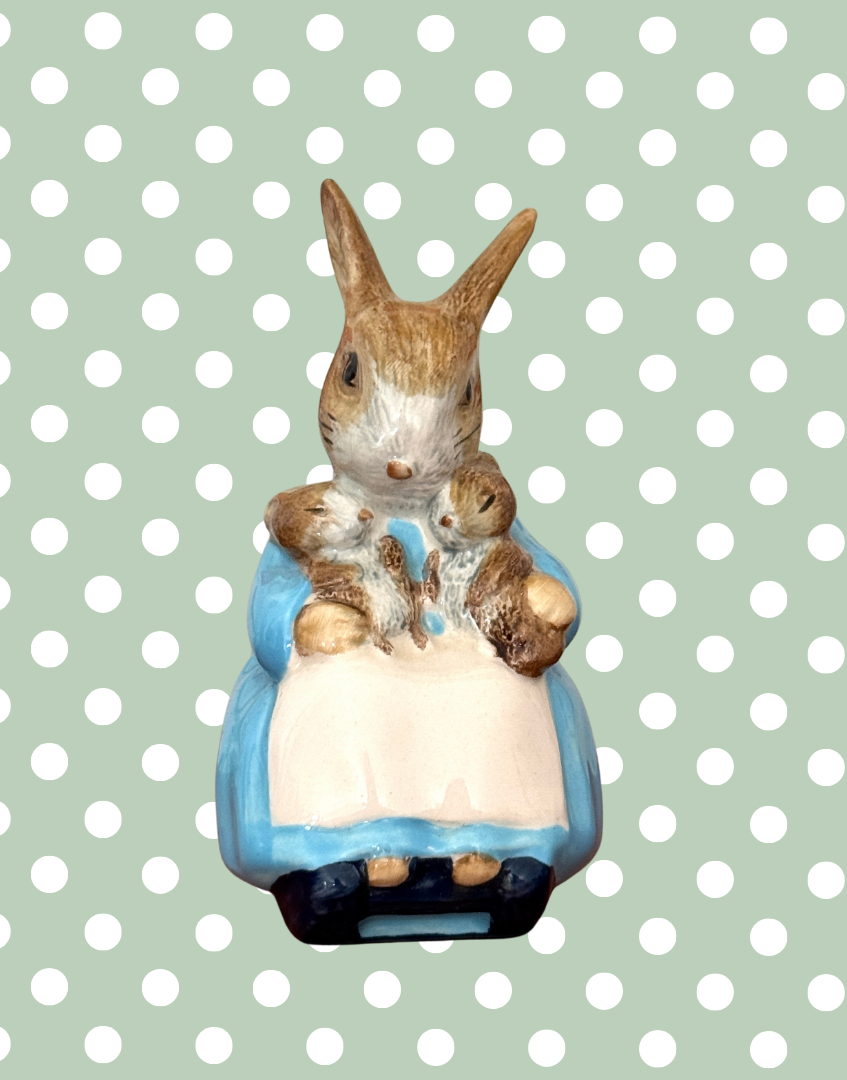 Royal Albert Beatrix Potter Mrs. Rabbit & Bunnies Figurine | Classic British Collectable