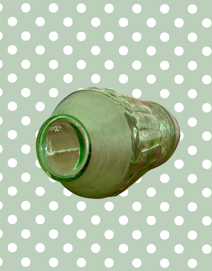Highly Collectable Vintage Green Glass Sugar Shaker – Pretty Jeweled Decorative Design
