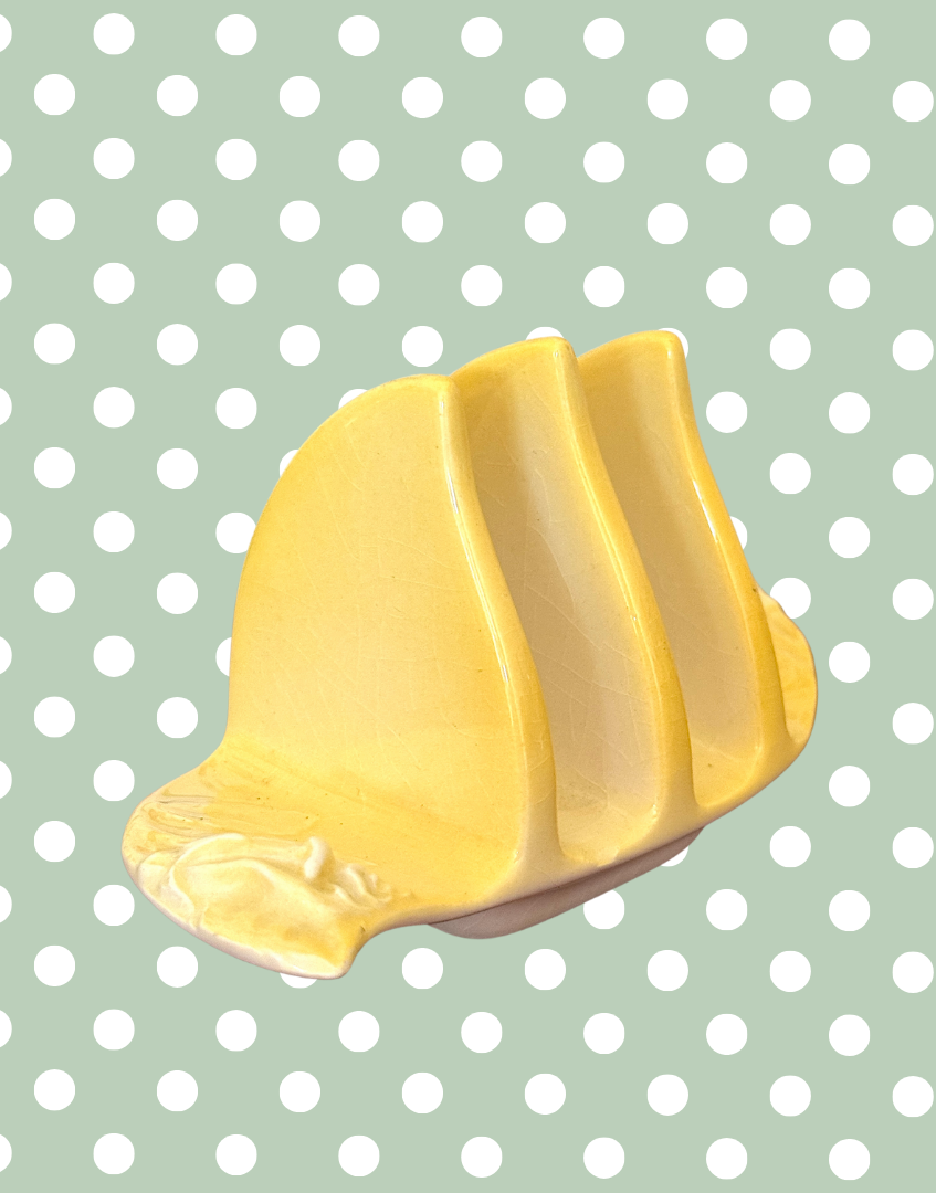 Pretty Primrose Yellow Vintage Royal Winton Ceramic Toast Rack | British Kitchenalia & Collectable