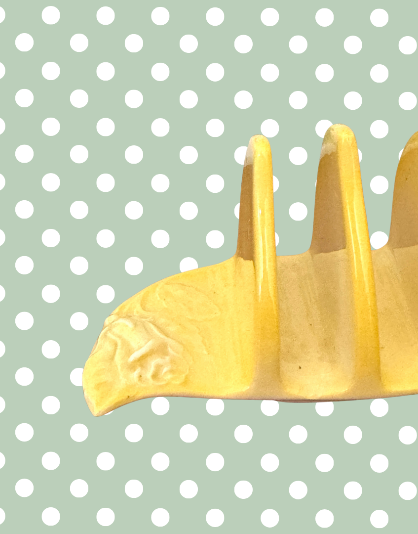 Pretty Primrose Yellow Vintage Royal Winton Ceramic Toast Rack | British Kitchenalia & Collectable