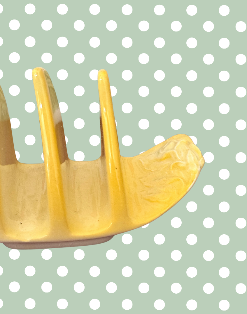 Pretty Primrose Yellow Vintage Royal Winton Ceramic Toast Rack | British Kitchenalia & Collectable