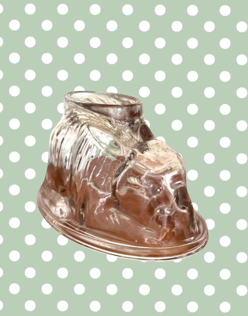 Large Vintage Clear Glass Rabbit Jelly Mould | Spring or Easter Classic Home Decor