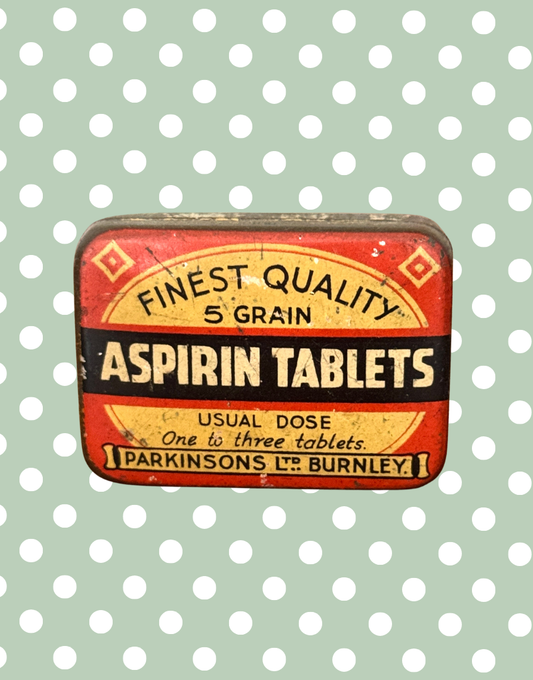 Vintage Miniature Collectable Aspirin Tin | Manufactured By Parkinson’s Ltd, Burnley