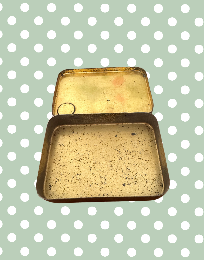 Vintage Gold & Navy Paper Fasteners Tin | Elegant Haberdashery or Office Collectable