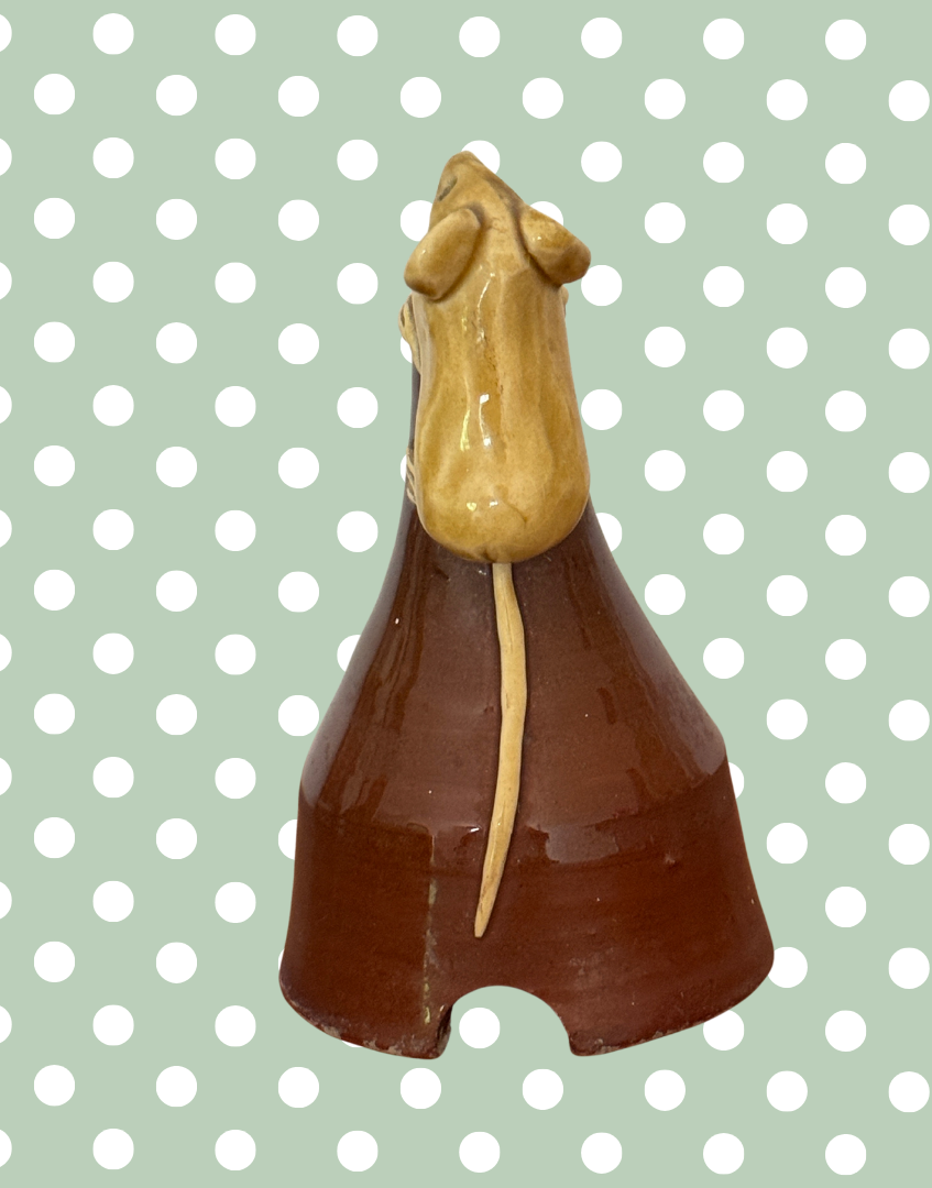 David Cleverly Vintage Country Mouse Pie Funnel | Unique Handmade British Pottery Kitchen Collectable
