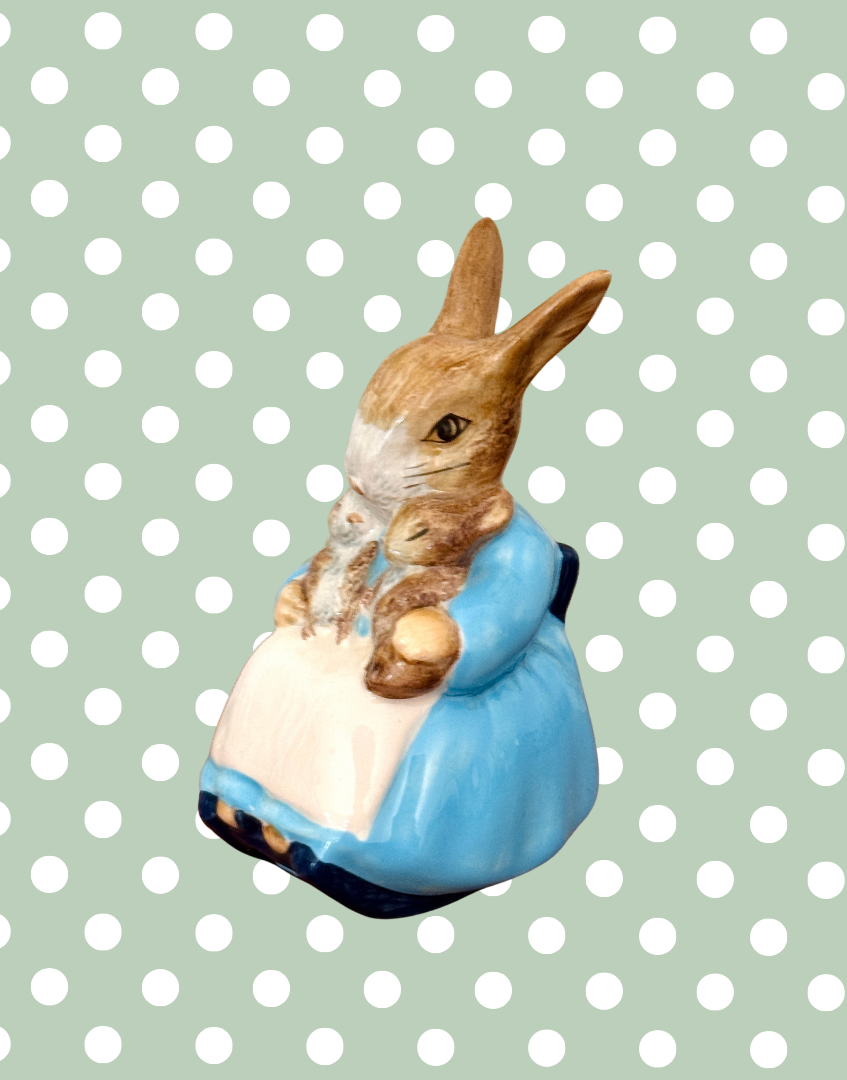 Royal Albert Beatrix Potter Mrs. Rabbit & Bunnies Figurine | Classic British Collectable
