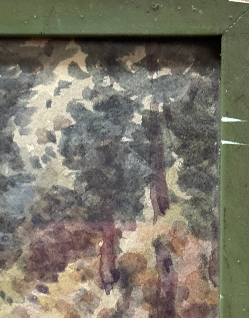 Antique 1904 Serene Watercolour Landscape Painting | Guildford, Surrey Framers Provenance