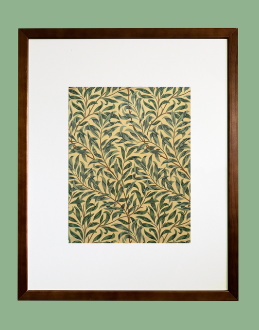 Willow Bough Minor (Privet) | William Morris Framed Wall Art with Original Wallpaper Sample