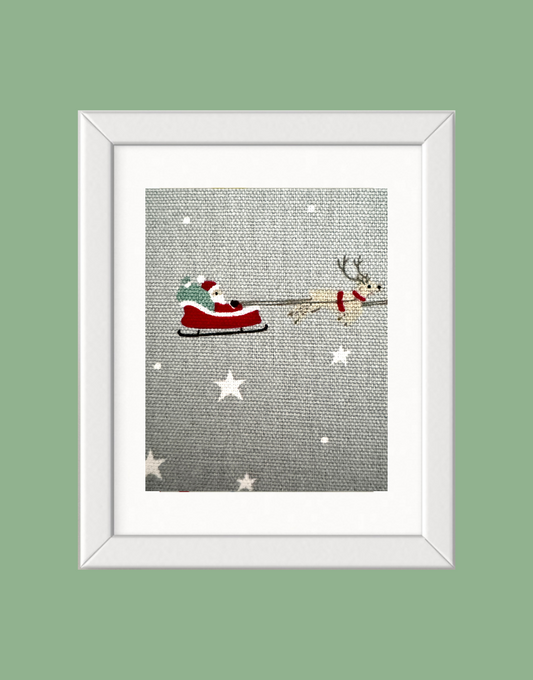 Framed children’s & countryside themed unique wall art from Sophie Allport fabric collection - Starry Night