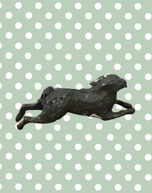 Miniature All Brown Leaping Hare | Britains Ltd Vintage Lead Countryside Animal (1920s)