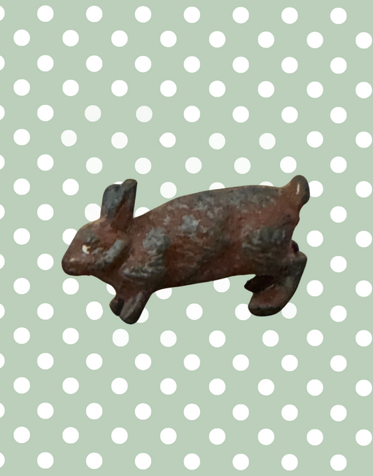 Sweet Miniature Standing Red-Brown Rabbit | Britains Ltd Vintage Lead Figurine (1920s)
