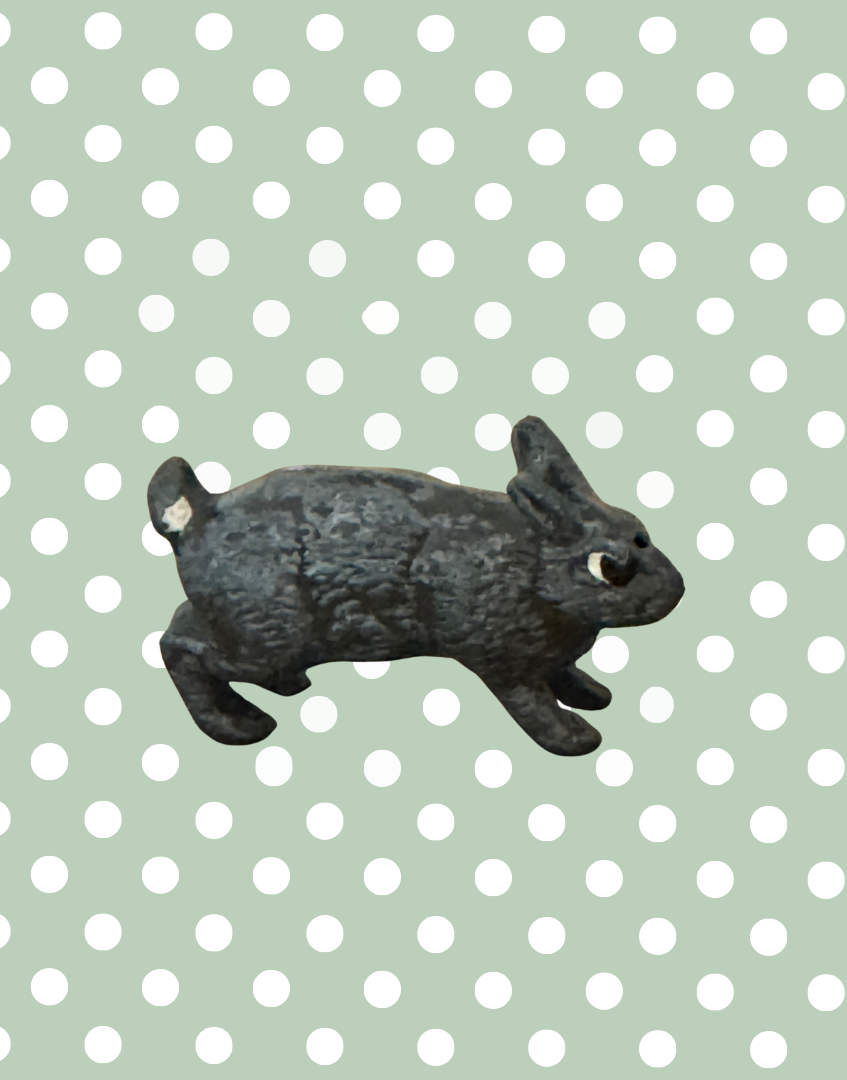 Charming Miniature Standing Dark Brown Rabbit (Version 2) | Britains Ltd Vintage Lead Countryside Figurine (1920s)