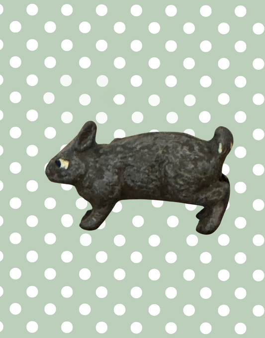 Charming Miniature Standing Dark Brown Rabbit (Version 2) | Britains Ltd Vintage Lead Countryside Figurine (1920s)