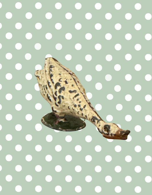 Small White Goose with Neck Down on Stand Figurine | Britains Ltd Vintage Lead Toy (1920s)