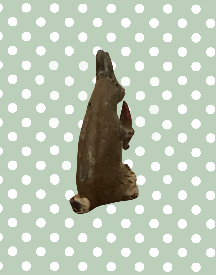 Delightful Rare Rabbit with Carrot | Taylor & Barrett Vintage Lead Figurine (England)